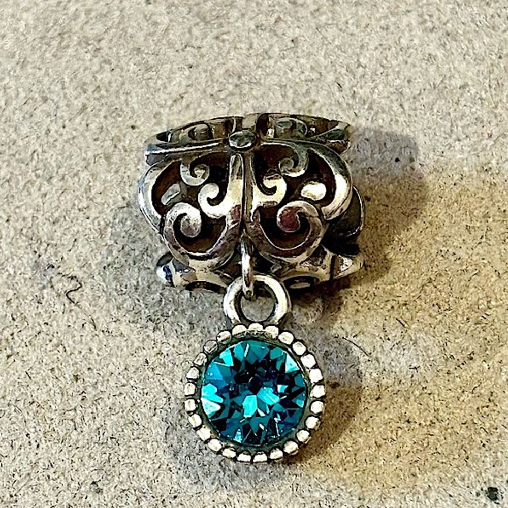 🆕Listing! Brighton December Bijou Bead Dangling turquoise blue crystal Retired